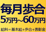 歩合は毎月発生します！5万円～最大60万円プラス！